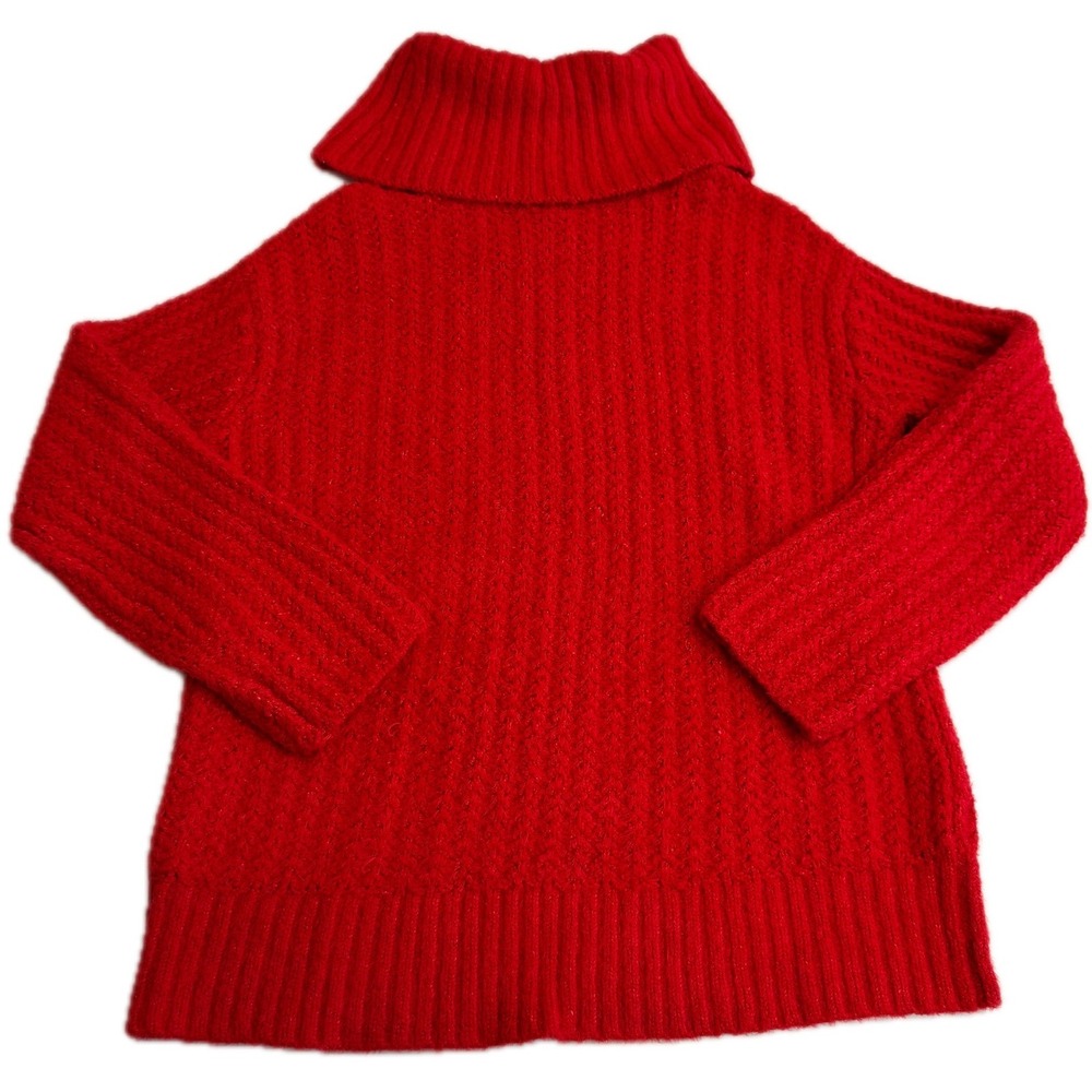 Maeve Anthropologie Sweater Womens XS Red Ribbed‎ Cowl Neck OB1566252 - Picture 2 of 11